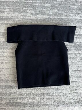 Express Off-Shoulder Black Knit Top XS